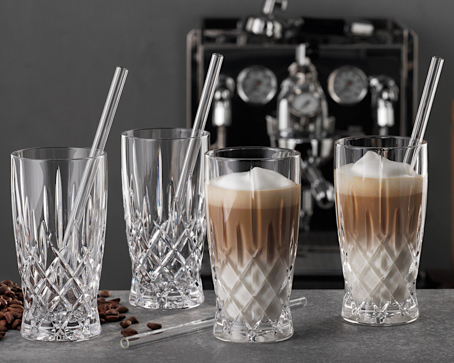 NACHTMANN 104671 NOBLESSE Latte Macchiato Gläser 4er Set und Glastrinkhalme – Bild 7