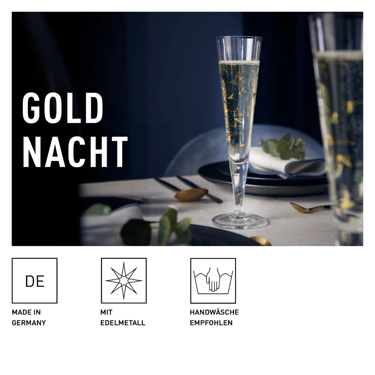 Ritzenhoff 1071043 Champagnerglas #43 GOLDNACHT Champus Christine Kordes 2024 in Geschenkbox