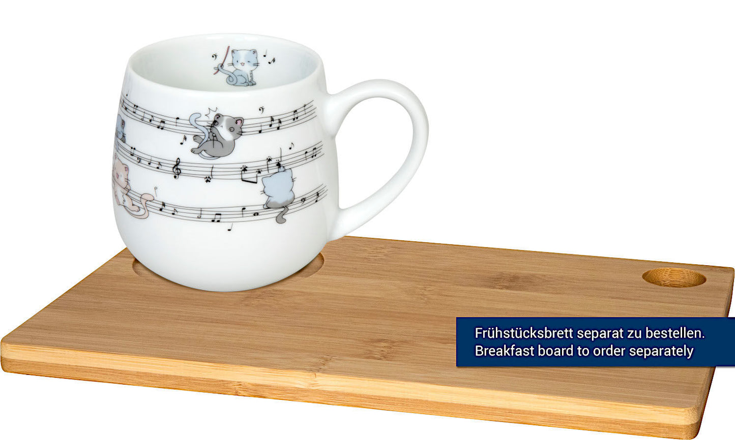 10er SET KÖNITZ Kuschelbecher LOVELY CATS - Musical - 400 ml aus Porzellan / Motivtasse – Bild 5