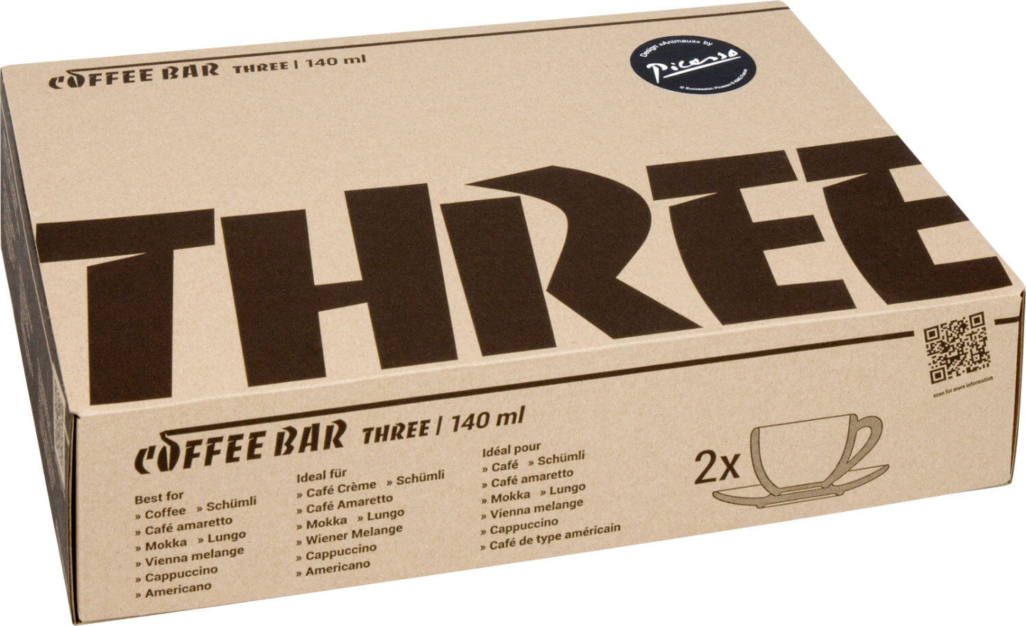 KÖNITZ 2er Set Coffee Bar THREE Picasso Kaffeetasse mit Untertasse 140 ml im Geschenkkarton – Bild 6
