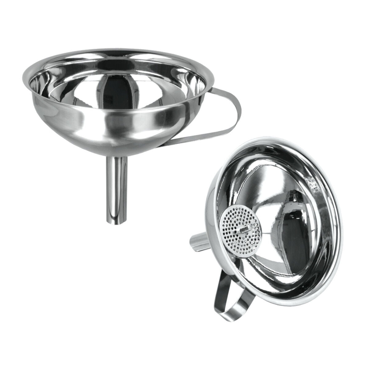 Metaltex 185308010 Trichter mit Siebeinsatz 13 cm, silber