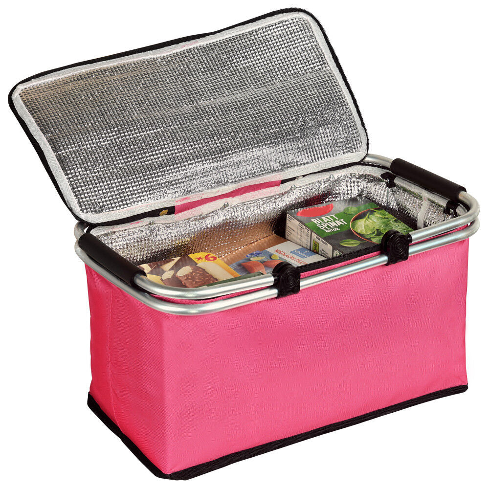 KESPER 19951 Thermokorb, pink / Einkaufskorb mit Isolierung, faltbar