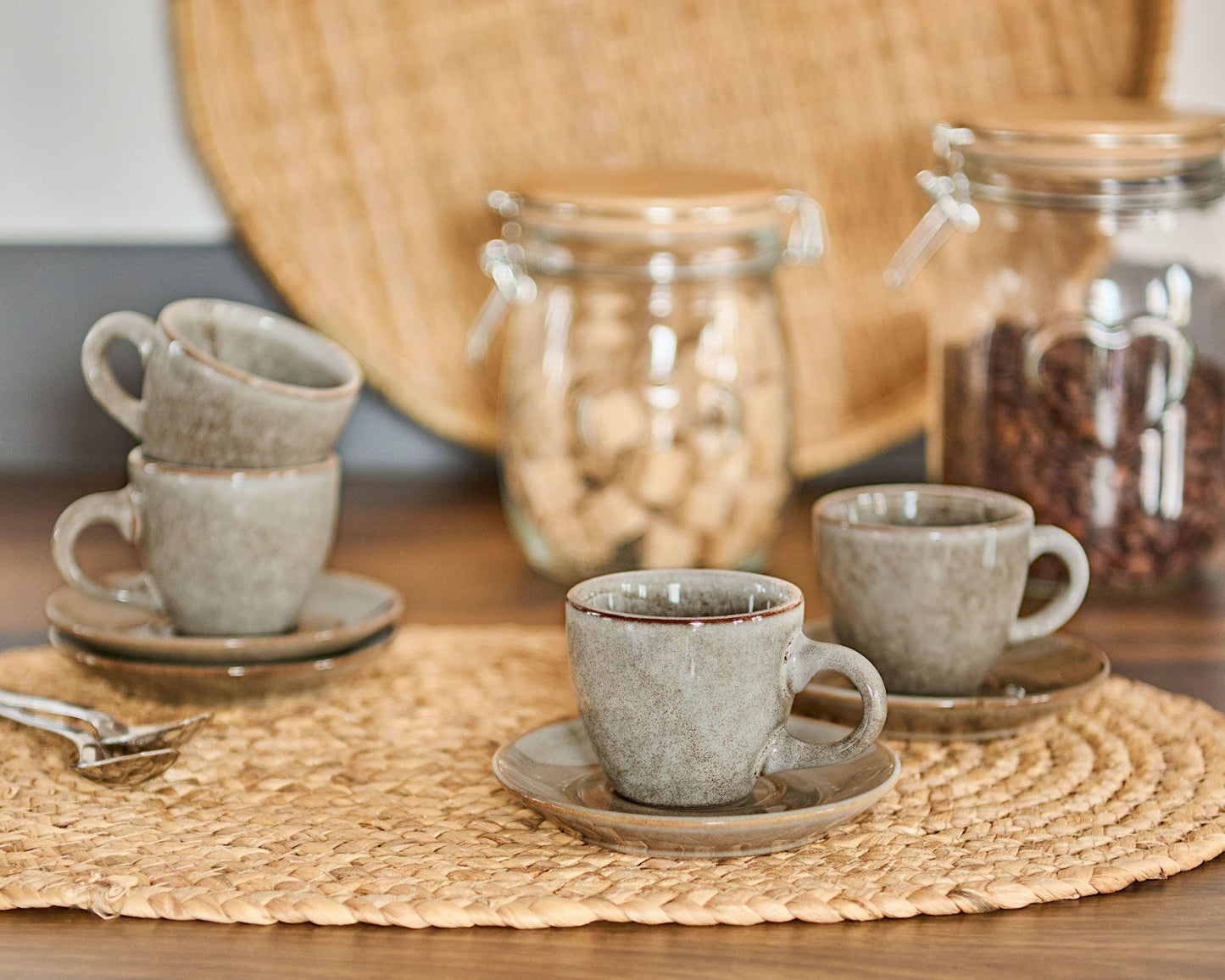 ZELLER 26509 Espresso-Set TAUPE, 8-tlg., Keramik