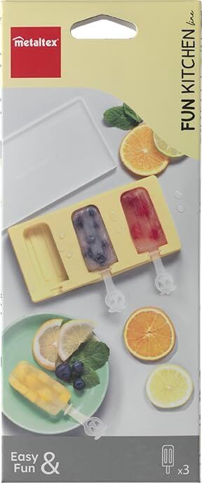 METALTEX 202742000 Fun Kitchen Eislollyformer für 3 Eislollys