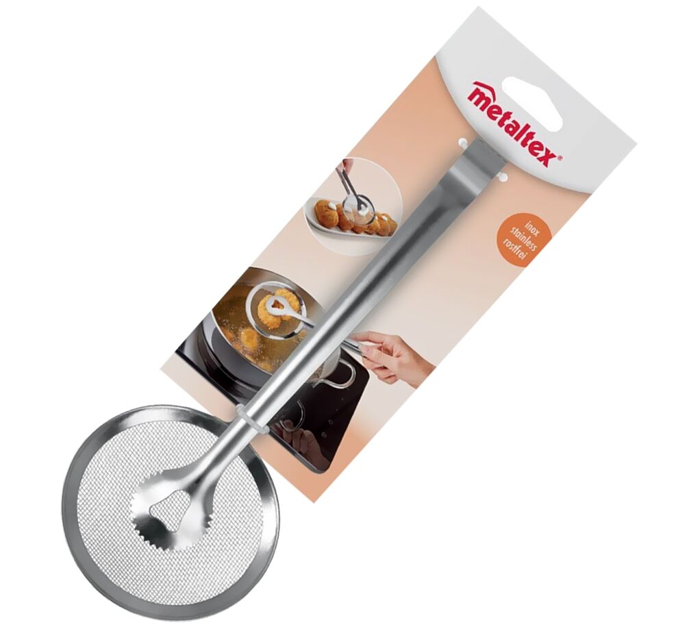 METALTEX 204104010 Frittierzange 3 in 1 aus pflegeleichtem INOX / Greifzange / Edelstahlzange