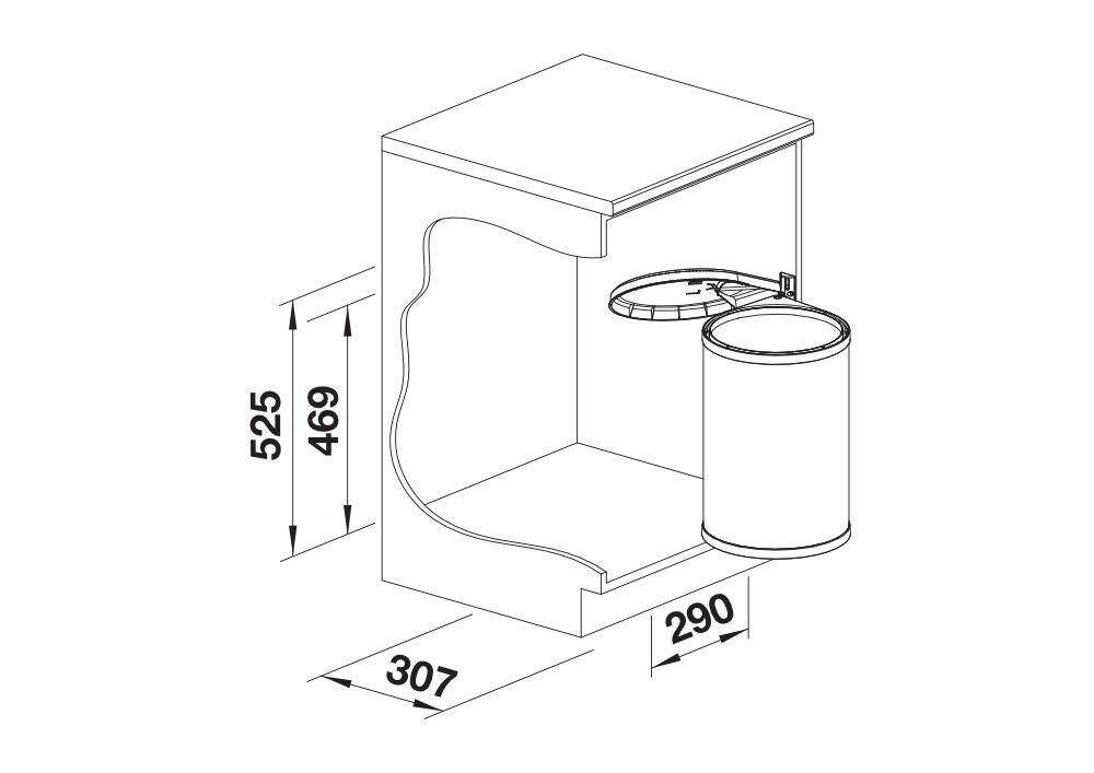BLANCO Abfallsammler SINGOLO XL mit 20 Liter Abfallvolumen für 40 cm Schrankbreite – Bild 2