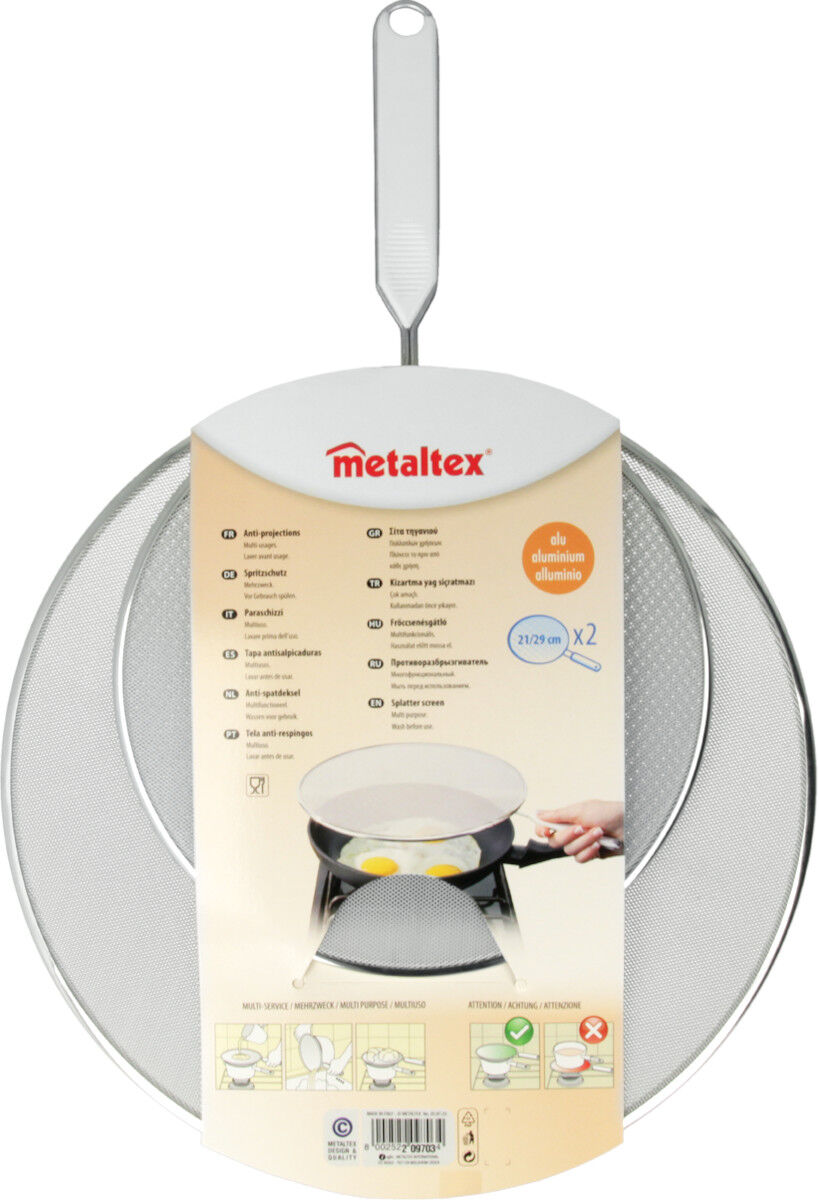 METALTEX 2er-Set Spritzschutz 21 + 29 cm aus Aluminium-Streckmetall