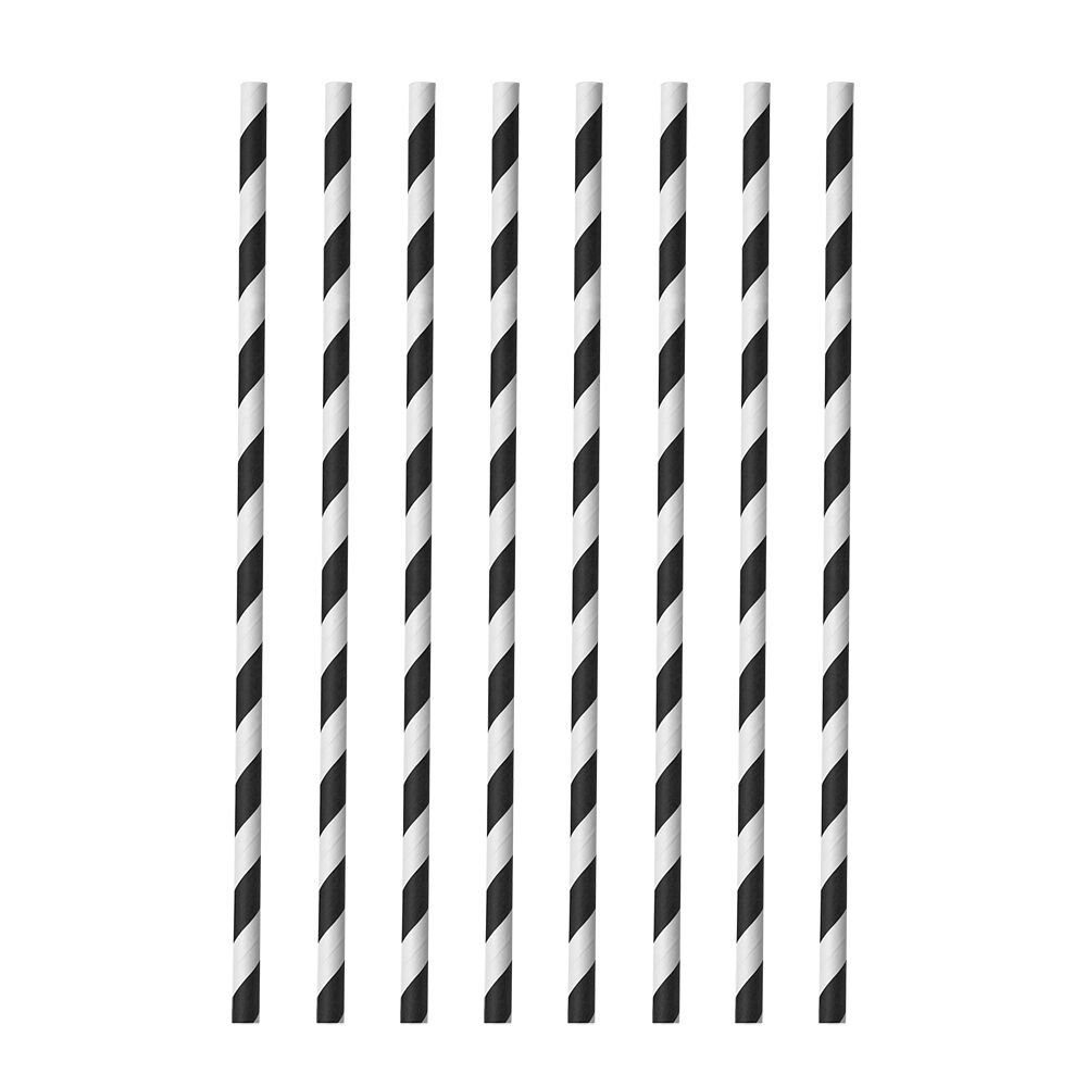 Metaltex 253131000 Trinkhalme aus Papier 40 Stück schwarz/weiss