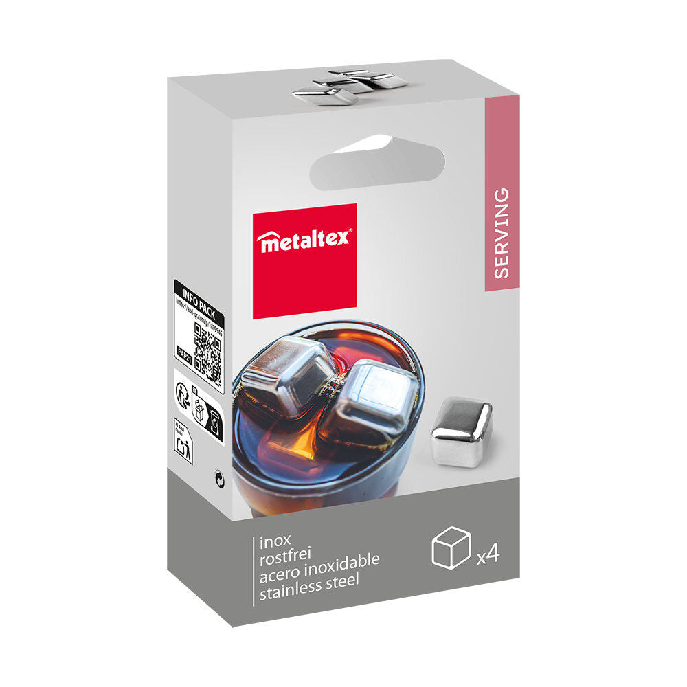 METALTEX 253504000 4er-Set Eiswürfel Inox
