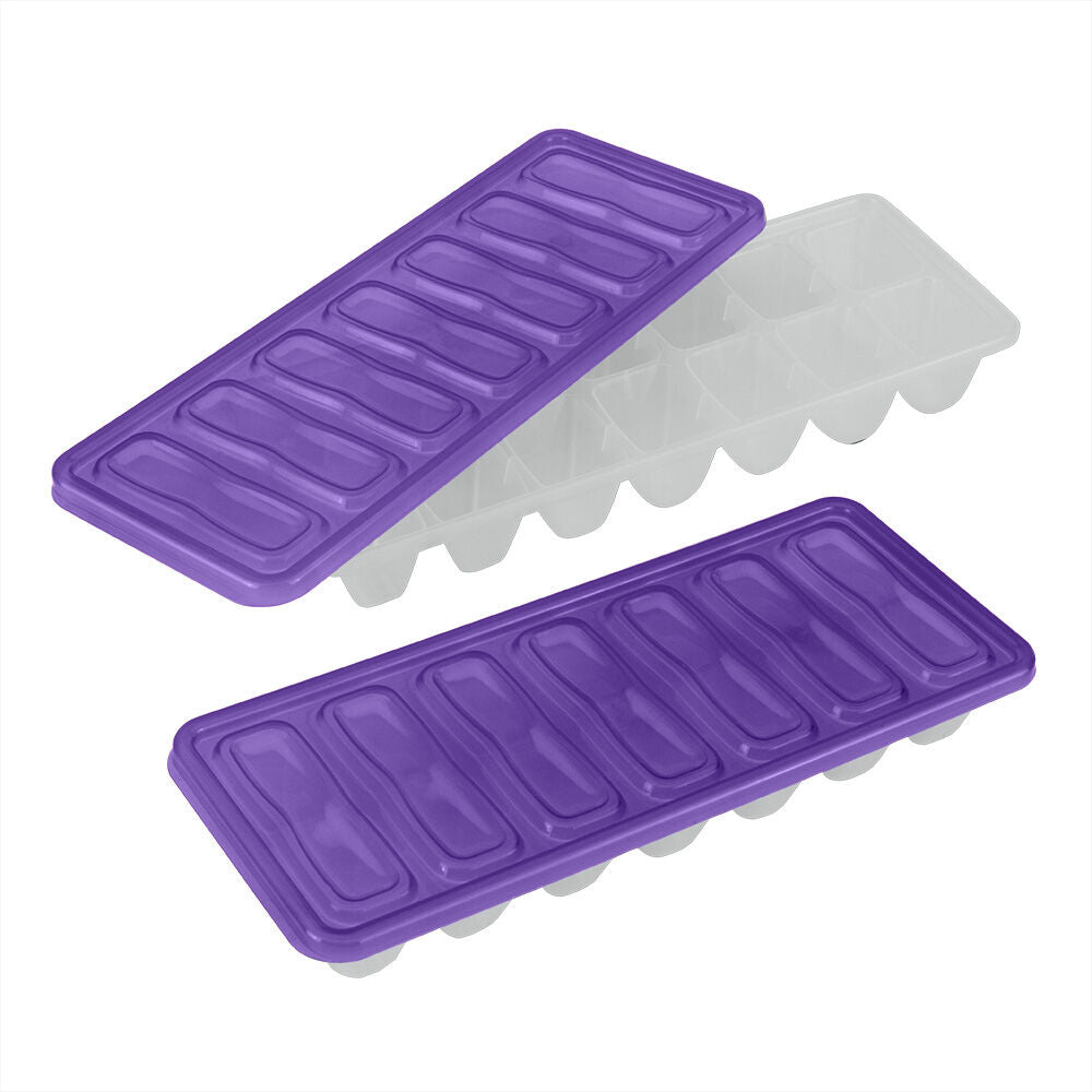 METALTEX 253518 Eiswürfelformer 2er-Set mit Deckel, aus Kunststoff, farbig sortiert
