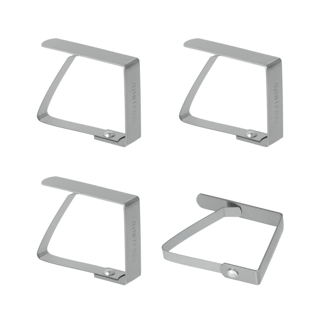 METALTEX 254500010 Tischtuchklammern 4er Set, Inox / Tischdeckenhalter