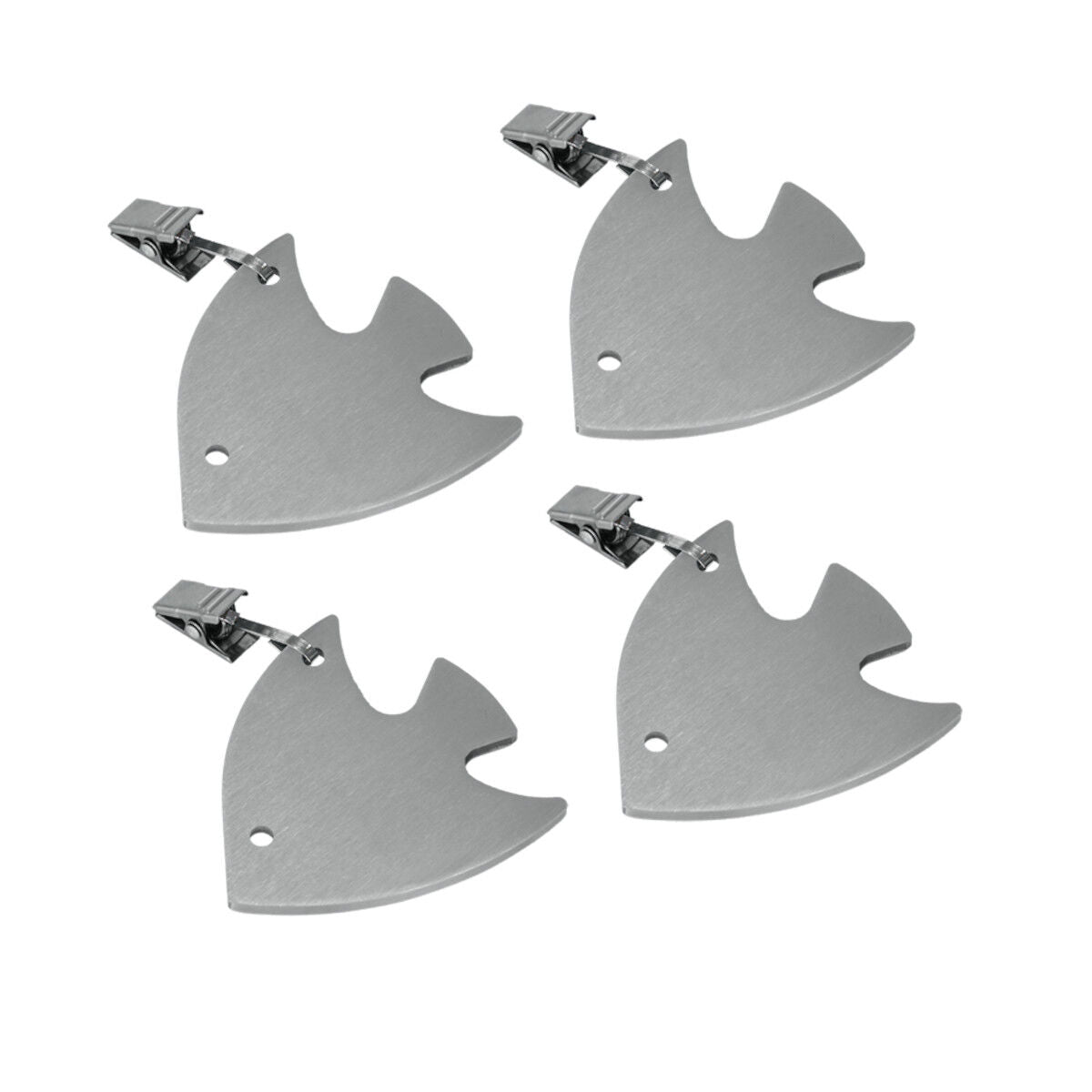Metaltex 254511010 Tischtuchbommeln Stern oder Fisch 4er-Set, motivisch sortiert, silber