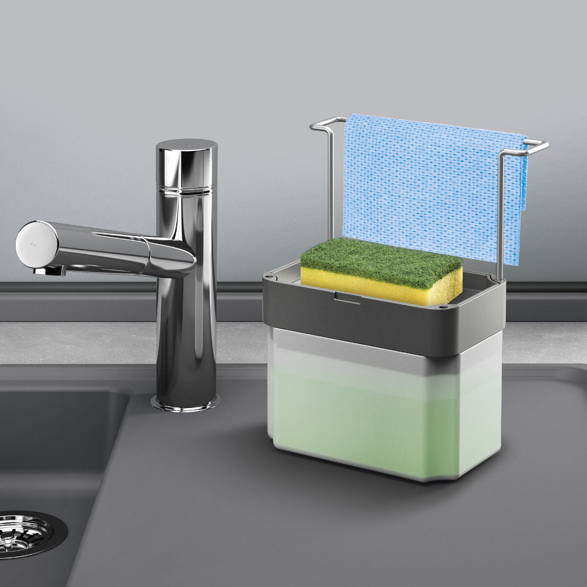 METALTEX 297529000 Sponge-Tex Seifenspender grau