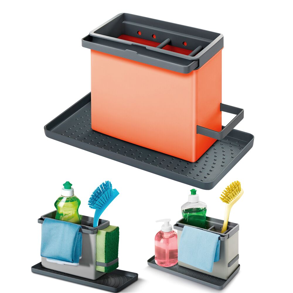 METALTEX 297530006 TidyTex Spülbecken-Organizer orange 24 x 13 x 14 cm aus Kunststoff