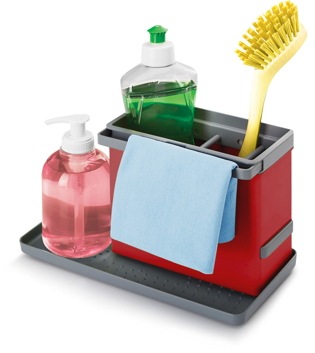 METALTEX TidyTex Spülbecken-Organizer rot 24 x 13 x 14 cm aus Kunststoff