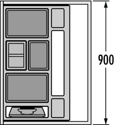 Hailo 3620911 Abfallsorter SEPARATO K 90 / Hailo AS Separato K 900 18/18/8/8/D/KS für 90 cm SB – Bild 3
