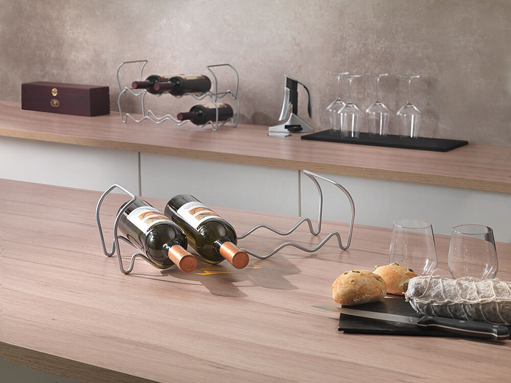 METALTEX 383212000 Wine-Bar Flaschenregal 3-er Set 44x15x13/34 cm Polytherm, stapelbar / Raumsparer