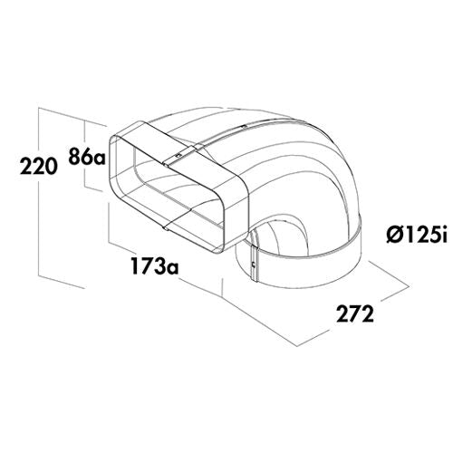 F-Bion 125 Umlenkstück 90° / Compair flow ( System Ø 125) – Bild 2