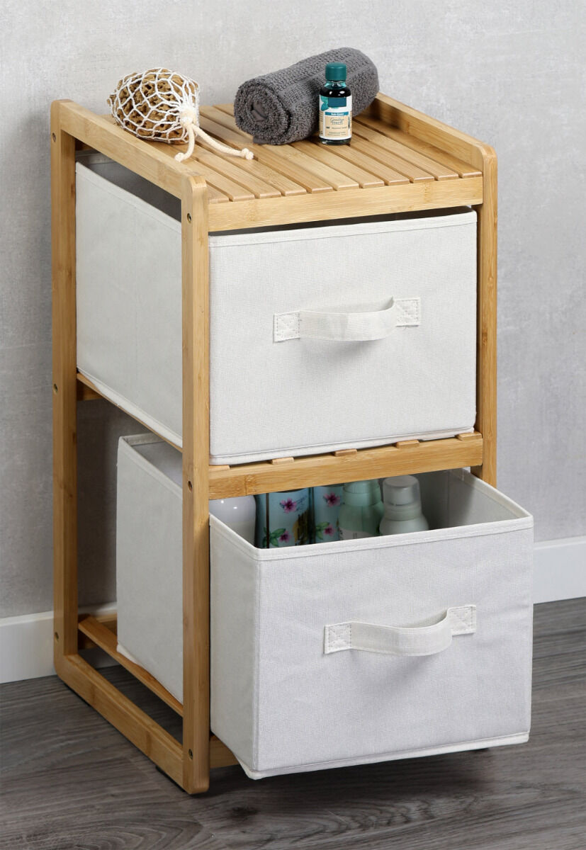 KESPER 54275 Regal mit 2 Boxen, Bambus, FSC, 29,5 x 33,5 x 57 cm