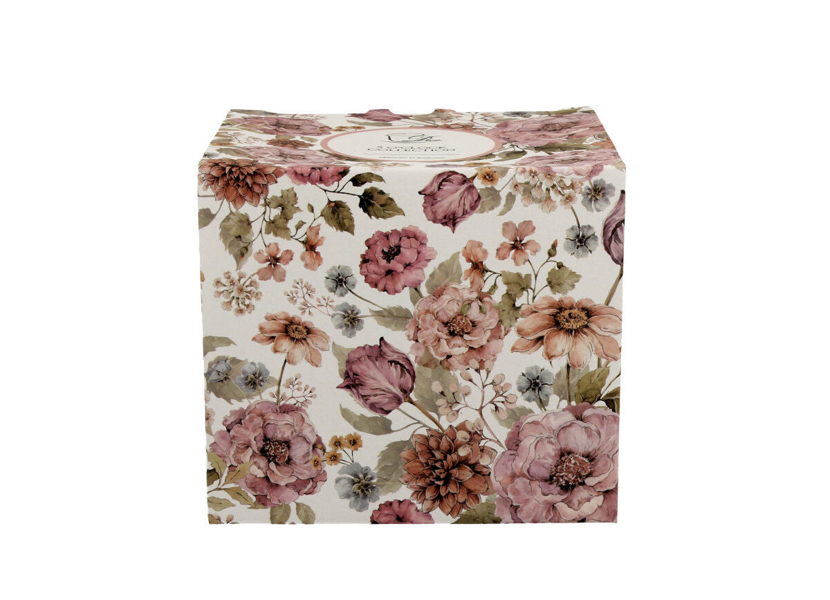 DUO FLORAL Jumbobecher 480 ml PASTEL FLOWERS mit Fuß, New Bone China Porzellan – Bild 3