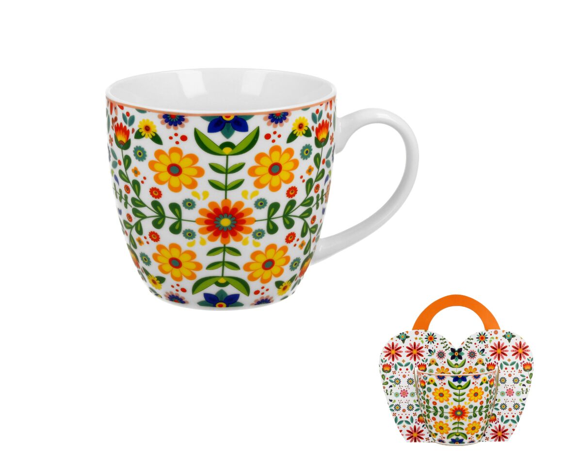 10er SET DUO ETNO Becher 460 ml MERIDA WHITE in Tragetasche, New Bone China Porzellan – Bild 3