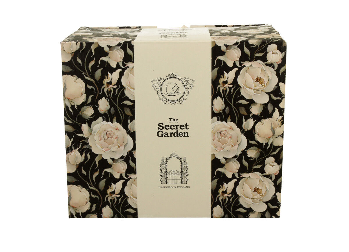 DUO FLORAL XXL Becher 1000 ml ENGLISH ROSES BLACK New Bone China Porzellan – Bild 3