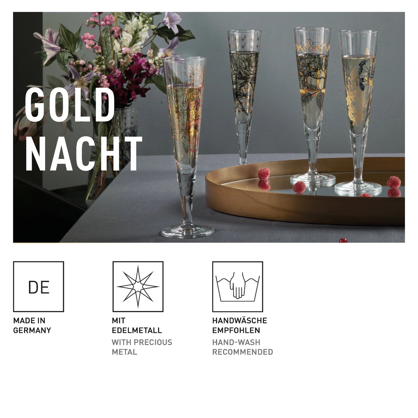 Ritzenhoff 6031008 Champagnerglas-Set H24 GOLDNACHT Sonja Eikler 2024