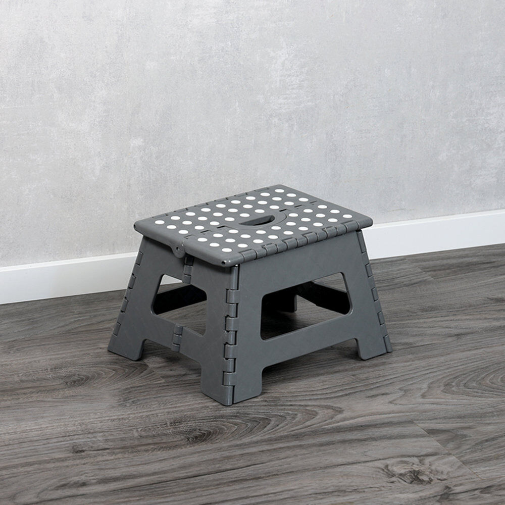 KESPER 70635 Klapptritt aus Kunststoff, grau, 35 x 27 x 22 cm / Hocker / Klappstiege