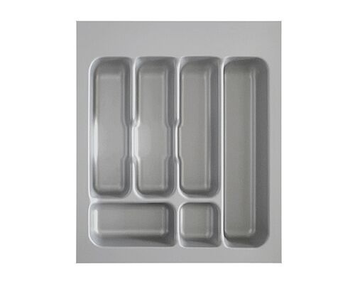 Besteckeinsatz-2, grau 45 cm (B 350-390 x T 360-440 mm) mit 6-Facheinteilung / Besteckeinsatz / Besteckkasten