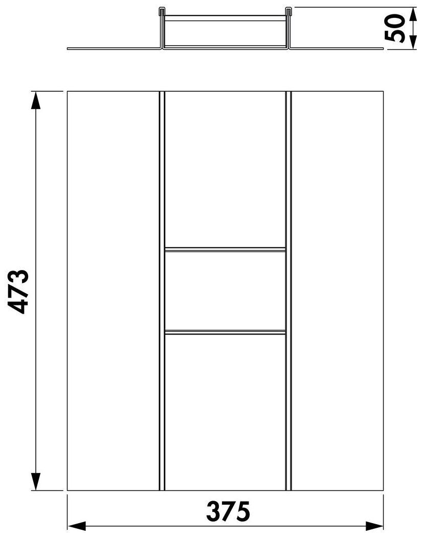 Besteckeinsatz Kvalito, für 450er Schrank, anthrazit, Rand zuschneidbar