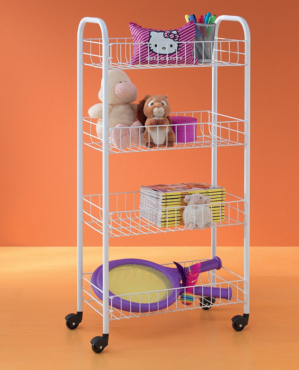 METALTEX 340634 Pisa Allzweckwagen mit 4 Etagen / Rollregal, Höhe 84 cm