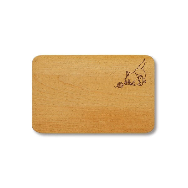 KESPER 85018 Schneidebrettchen aus Buche - Katze, 23 x 15 x 1 cm / Frühstücksbrettchen