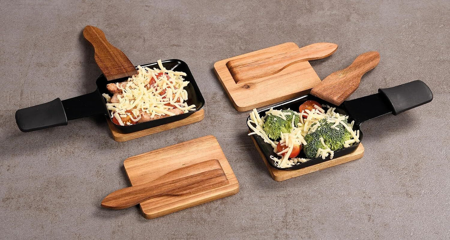 Kesper 28968 Raclette - Spachtel im 8er Set aus Akazienholz 13 x 3,5 cm / Racletteschieber / Racletteschaber / Raclettespachtel