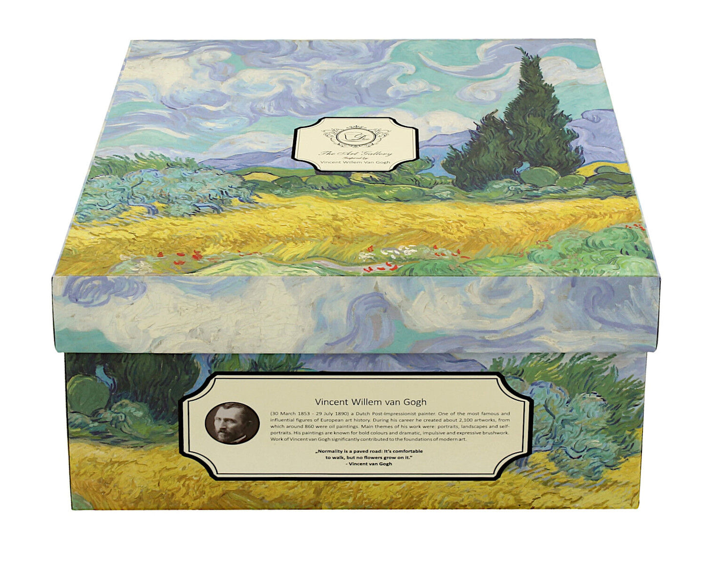 DUO ART GALLERY Tasse 250 ml mit Untertasse WHEAT FIELD inspired by Van Gogh, New Bone China Porzellan – Bild 3