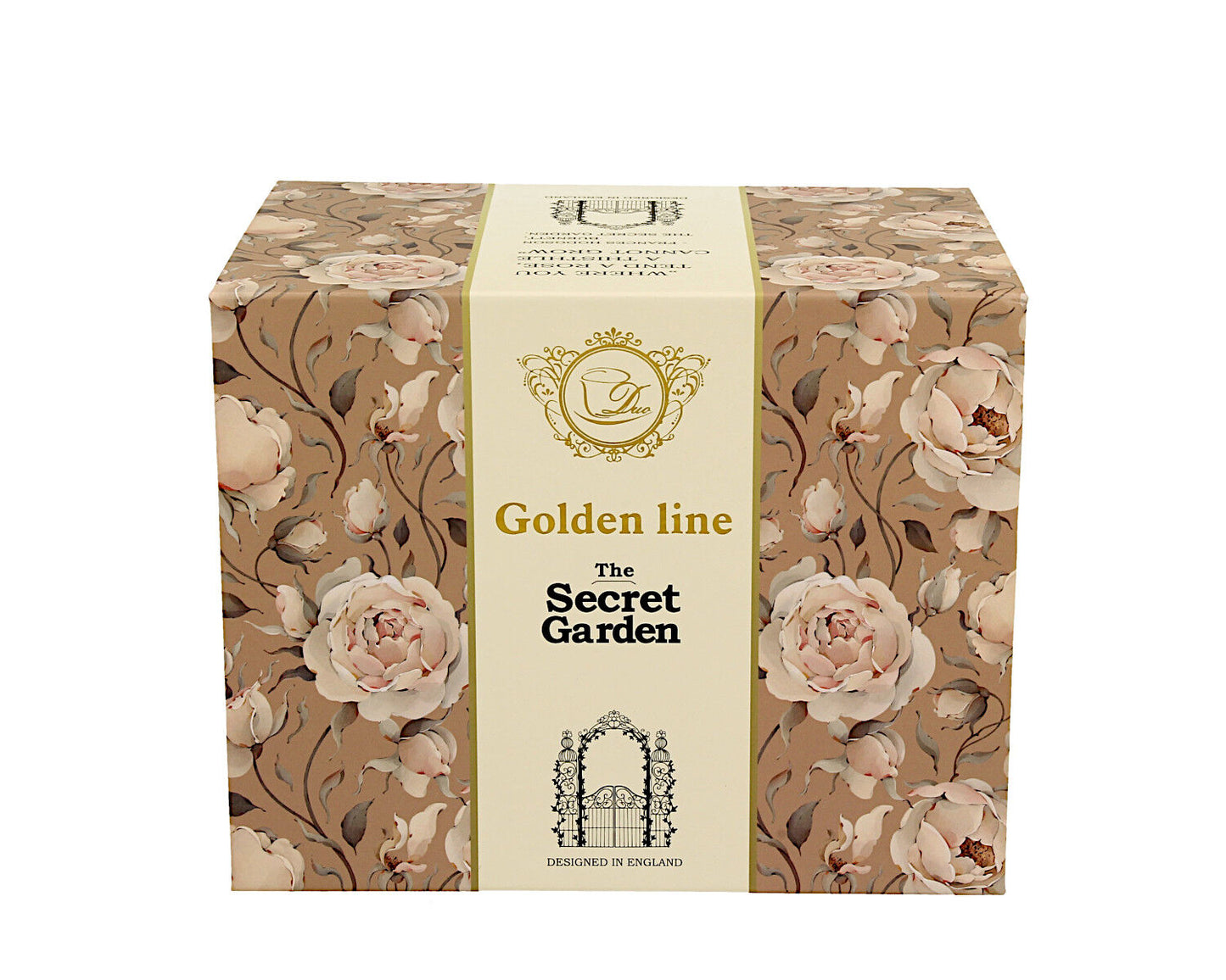 DUO GOLDEN LINE Becher mit Fuß 530 ml ENGLISH ROSES CREAM, New Bone China Porzellan – Bild 4