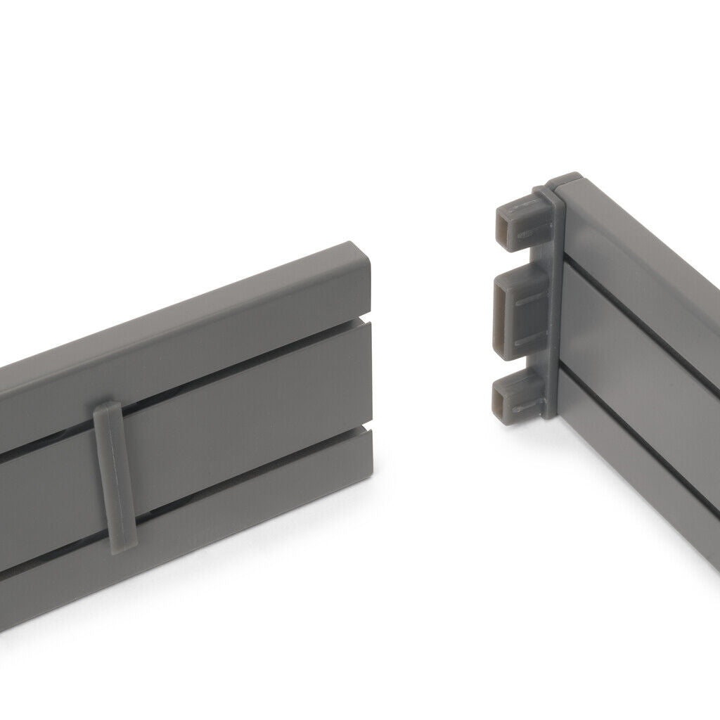 emuca Ausziehbarer Schubladenorganizer 368x470mm für Modulmaße 450x500mm, Aluminium, Anthrazitgrau