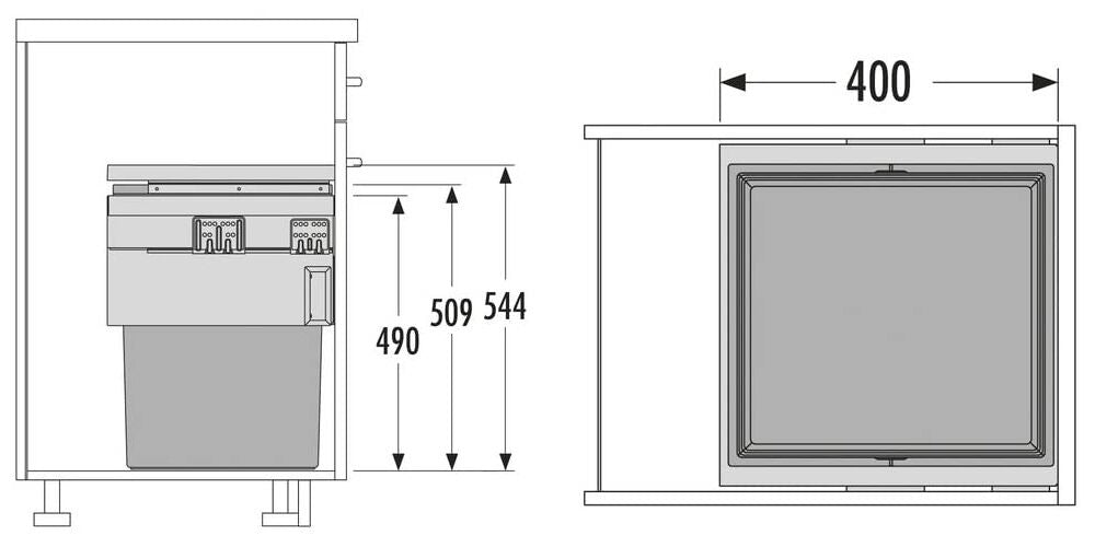 HAILO 3608461 CARGO SYNCHRO mit 55 Liter Volumen für 45 cm Schrankbreite / Abfalltrennsystem – Bild 2