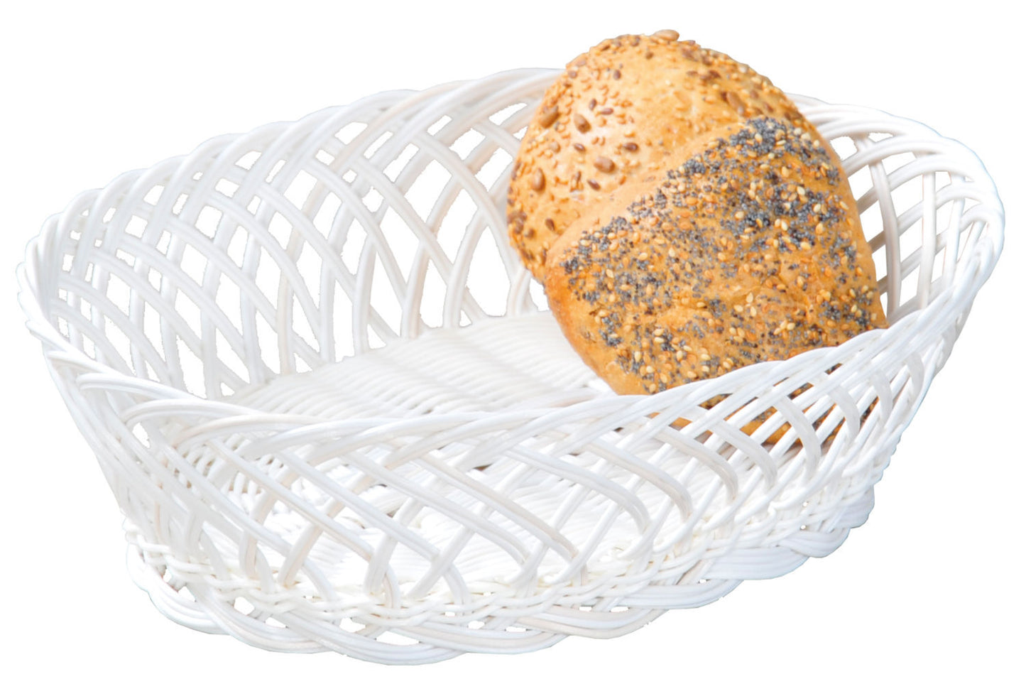 KESPER Brot- und Obstkorb 31 x 23,5 x 8,5 cm aus Kunststoffgeflecht, weiß / Servierkorb
