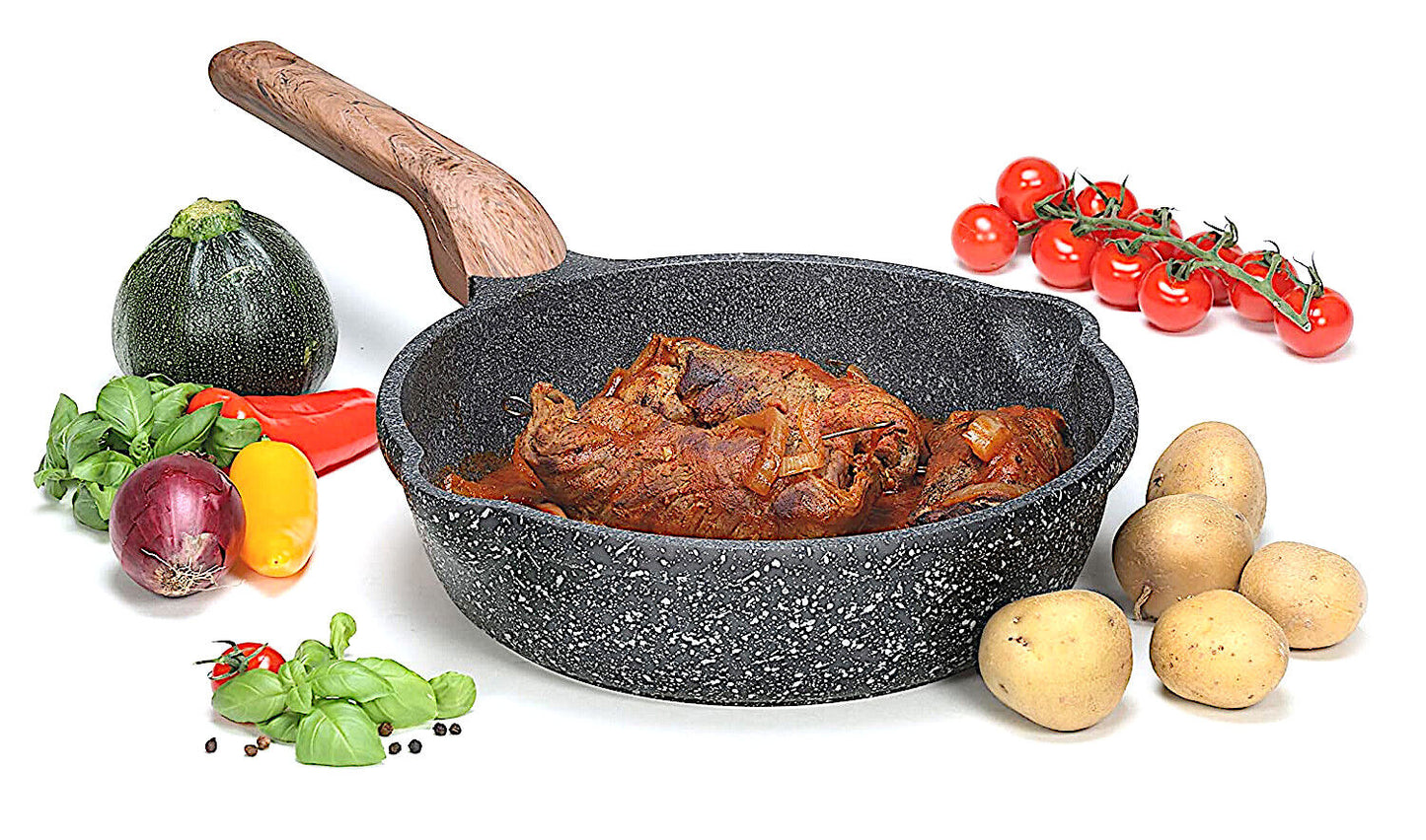 Karl Krüger Aluguss-Pfanne 28 cm TEXAS mit Ausgiess-Vorrichtungen / Schmorpfanne