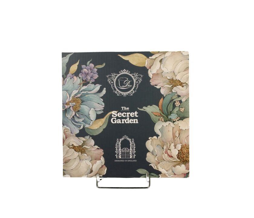 DUO FLOWERS ROYAL Dessertteller 2er Set PEONY BLUE aus New Bone China Porzellan – Bild 2