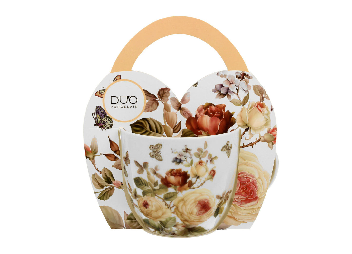 10er SET DUO Flowers Classic Becher 460 ml ZAHRA in Tragetasche, New Bone China Porzellan – Bild 3