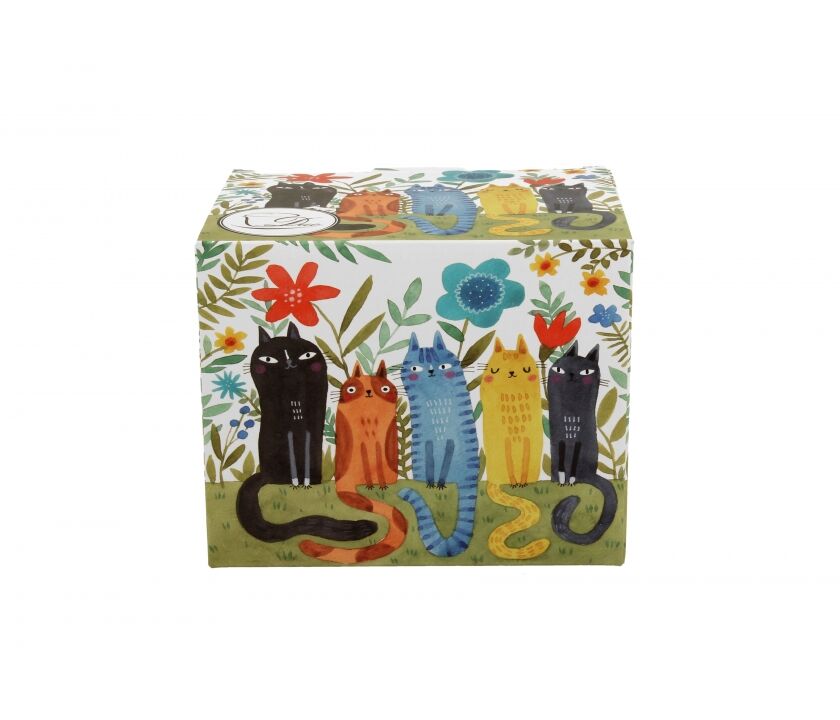DUO ANIMALS Fassbecher 430 ml CAT'S WORLD – GARDEN FELINES New Bone China Porzellan – Bild 3