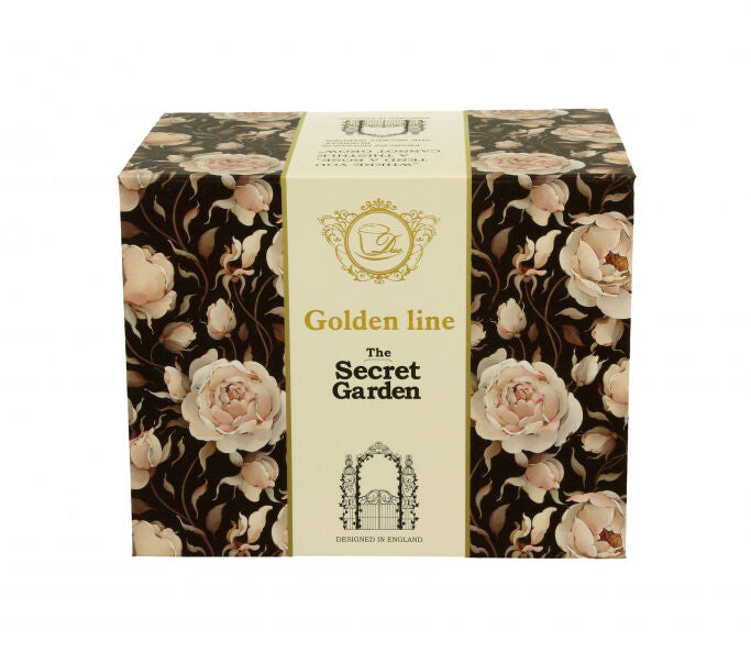 DUO GOLDEN LINE Becher mit Fuß 530 ml ENGLISH ROSES BLACK, New Bone China Porzellan – Bild 4