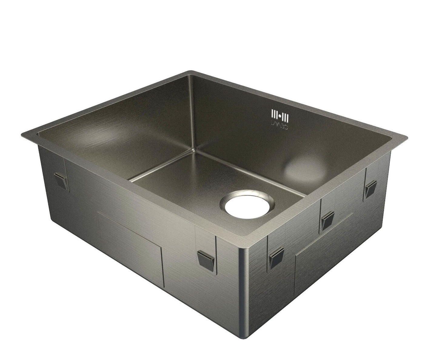 Lavabo Spüle KUBUS 500 soft in GUNMETAL - Ausschnittmaße: 515 x 415 / Edelstahlspüle – Bild 3