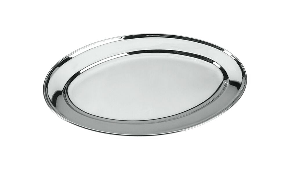 10er SET METALTEX Servierplatte 40 cm oval aus INOX / Edelstahlplatte / Platte