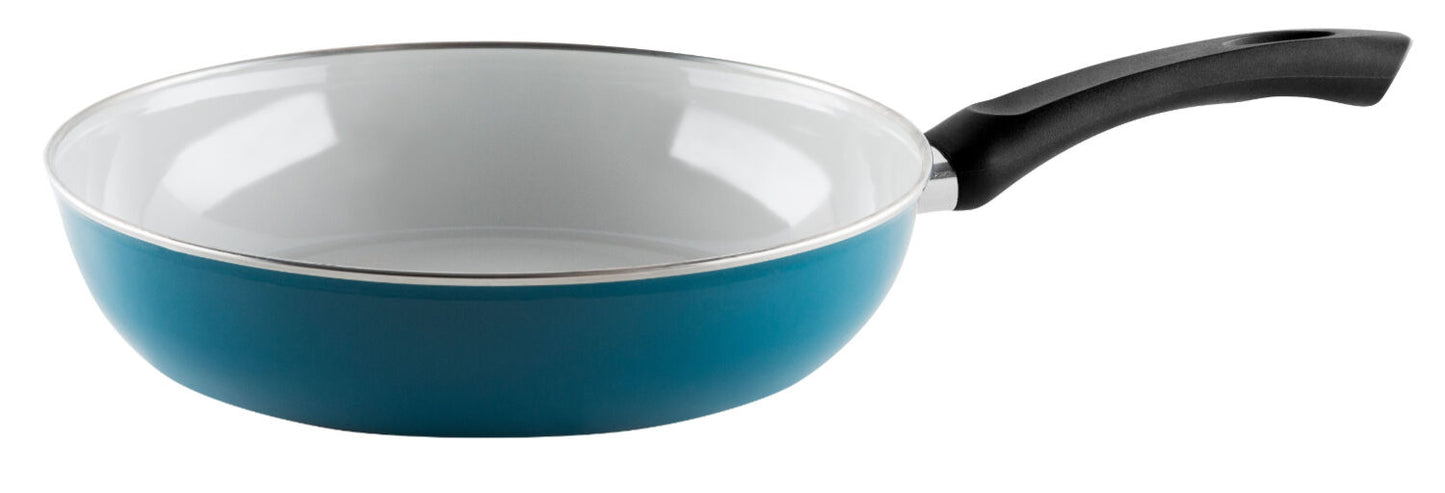 RIESS 0057-010 RIESS Emaille Pfanne Nouvelle extra stark 28 cm, Aquamarine / Bratpfanne
