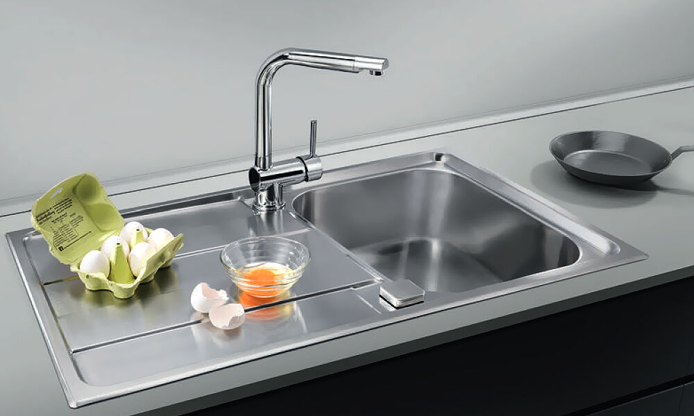 Spüle RIVA 2 mit Drehexcenterbedienung / Edelstahlspüle / CONTURA / Ausschnitt 835 x 475 mm – Bild 4