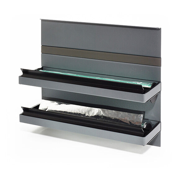 Linero MosaiQ Folienrollenhalter 350 x 110 x 300 mm graphitschwarz / Folienabroller / Relingsystem / Kesseböhmer