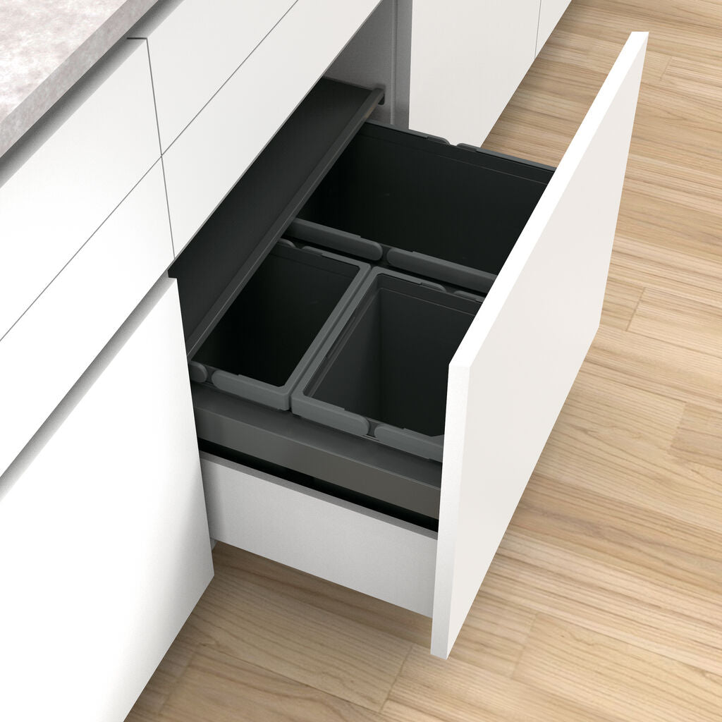 Naber 8013390 Abfallsammler Cox Stand-UP® 280 S/600-3 ohne Biodeckel, anthrazit, 30 (1x16/2x7) Liter / 60 cm… – Bild 3