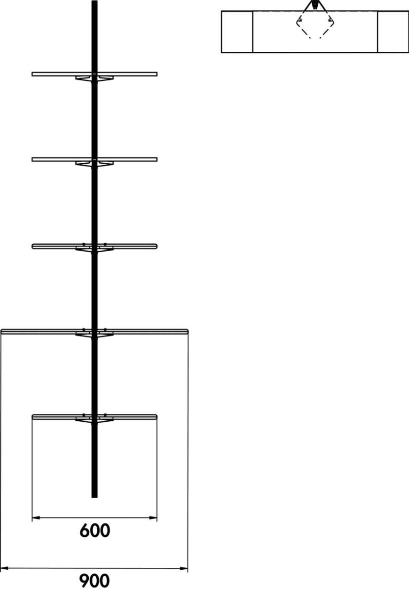 Naber 8041232 transFORM Blechboden Set 600 x 200 mm (B x T) für Regalsystem, schwarz matt